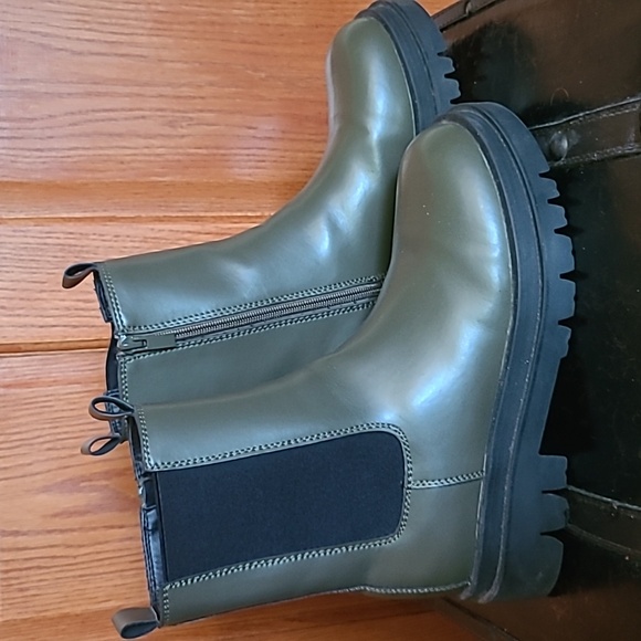 TOP MODA Women Combat boots, size 8.5, Olive Green - Picture 3 of 8